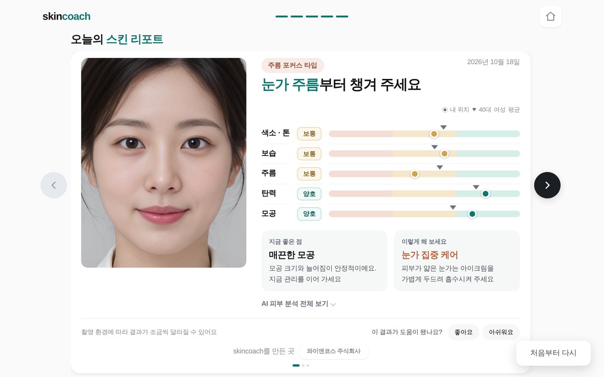 skincoach skin report screen